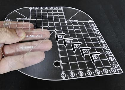 Imagem de Régua Gabarito Curvas Quadrado Caixa Leite Patchwork + Giz.