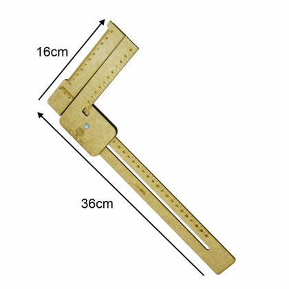 Imagem de Régua Gabarito Regulável Cabelo De Boneca 05 A 30cm - Mdf