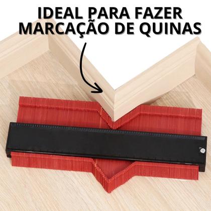 Imagem de Régua Moldador de Contornos 27cm com Escala  Ferramenta de Medição e Marcação de Formas Irregulares