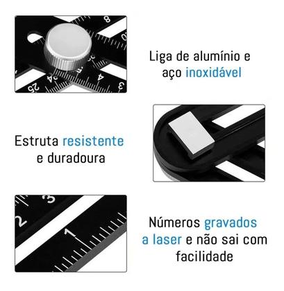 Imagem de Régua Para Medir Corte Em Angulos Piso Esquadria Madeira