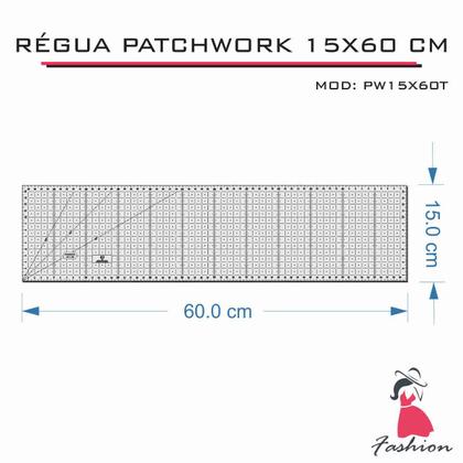 Imagem de Régua Patchwork Scrapbook Corte Artesanato 15x60 cm - Fenix
