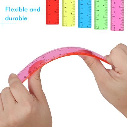 Imagem de Régua reta Ruler Zonon de 6 polegadas (15 cm) em cores variadas x50