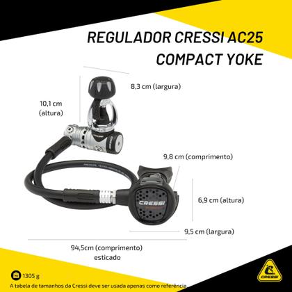 Imagem de Regulador 1º 2º Estágio para Mergulho Cressi AC25G Compact Y