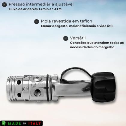 Imagem de Regulador 1º Estagio Mergulho Fun Dive Yoke 4LP 1HP Pistão simples