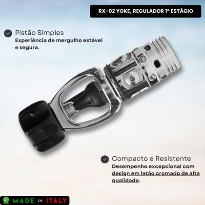 Imagem de Regulador 1º Estagio Mergulho Fun Dive Yoke 4LP 1HP Pistão simples