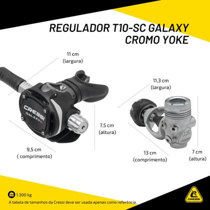 Imagem de Regulador Cressi T10-SC Yoke - Galaxy Adjustable