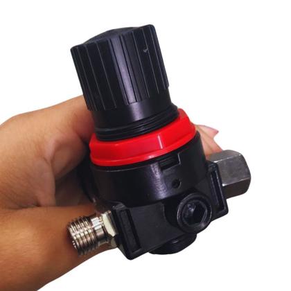 Imagem de Regulador De Ar 1/4 Com Manômetro 100 Psi Pro55 Ldr Pdr