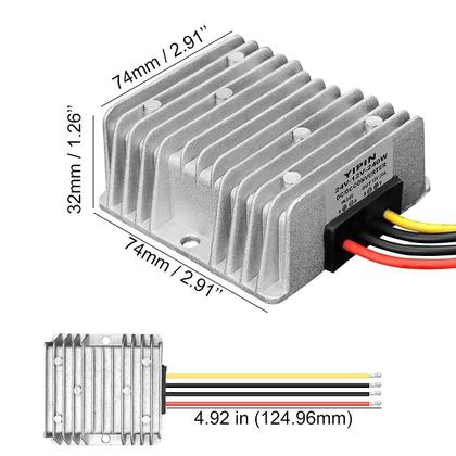 Imagem de Regulador de conversor DC/DC 24V a 12V 20A 240W à prova d'água