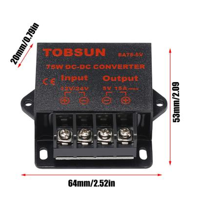 Imagem de Regulador de conversor redutor de tensão MGGi DC/DC 12V/24V a 5V 15A