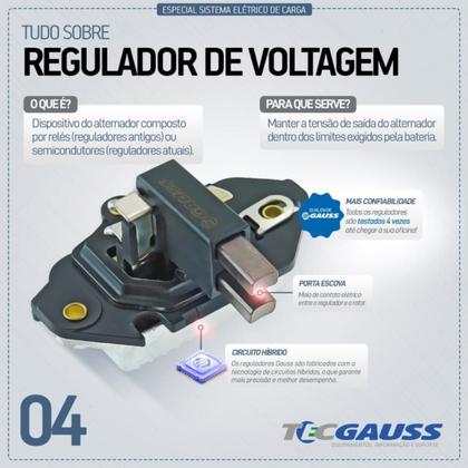 Imagem de Regulador voltagem 14V Mb Lo 608 1973 a 1987 Gauss GA211