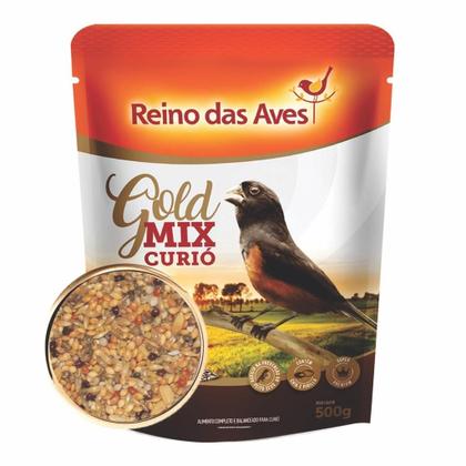 Imagem de Reino das Aves Gold Mix Ração Curió Grãos 500g
