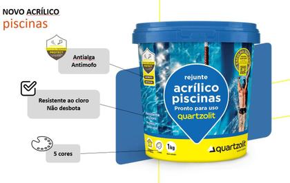 Imagem de Rejunte Acrilico P/ Piscina Azul Celeste 1kg - Quartzolit