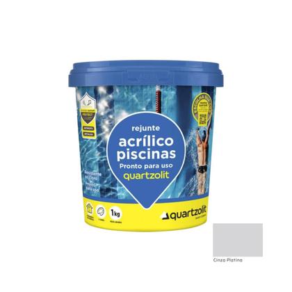 Imagem de Rejunte Acrílico Piscina 1kg Cinza Platina Quartzolit