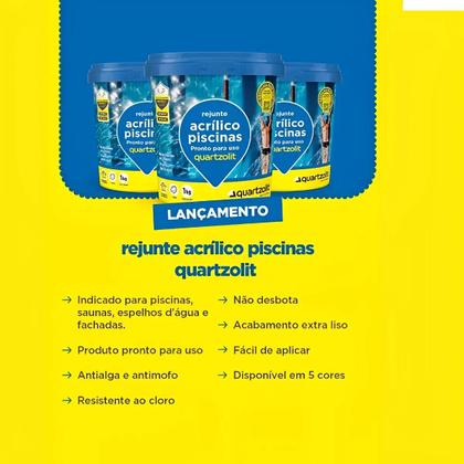 Imagem de Rejunte Acrílico Piscina 1kg Cinza Platina Quartzolit