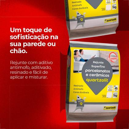 Imagem de Rejunte quartzolit 1kg porcelanato corda