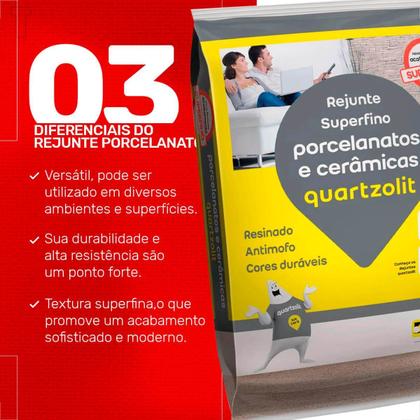Imagem de Rejunte quartzolit 1kg porcelanato preto onix