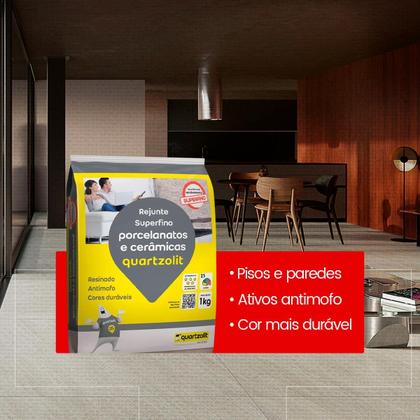 Imagem de Rejunte quartzolit 1kg porcelanato preto onix