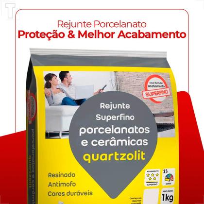 Imagem de Rejunte quartzolit 1kg porcelanato preto onix