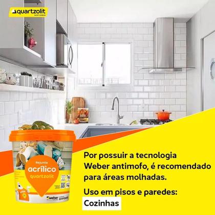 Imagem de Rejunte Quartzolit Pronto Para Uso 1kg Impermeável Antimofo Varias Cores