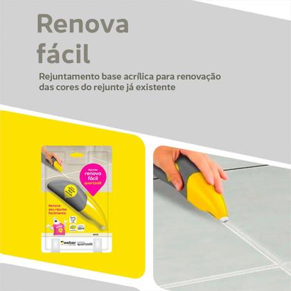 Imagem de Rejunte Renova Fácil Pronto Para Uso Quartzolit 120ml Kit 3