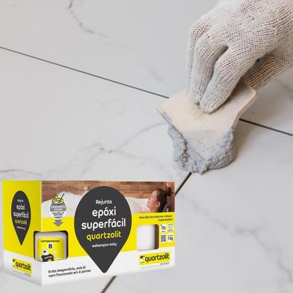 Imagem de Rejunte Superfácil Epóxi Porcelanato Cerâmica 1kg Quartzolit Cores