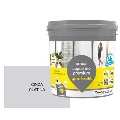 Imagem de Rejunte Superfino Premium Cinza Platina 2Kg Quartzolit