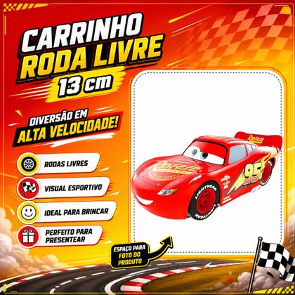 Imagem de Relâmpago Mcqueen 13cm Roda Livre Carros Carrinho Original