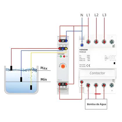 Imagem de Relé Automático De Controle De Nível De Água 220V Com Sensor De Aço Inoxidável Para Controlador De