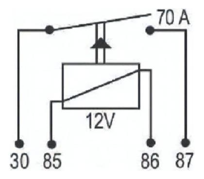 Imagem de Rele Auxiliar 4 Term. 12v 70a C/suporte Preto