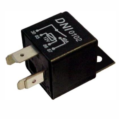 Imagem de Relé Auxiliar Universal 40A 12V 4 Terminais Com Suporte DNI0102