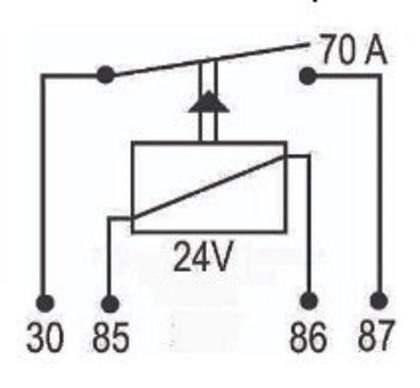 Imagem de Relé Auxiliar - Uso Geral - 24V - 70A - DNI 0221