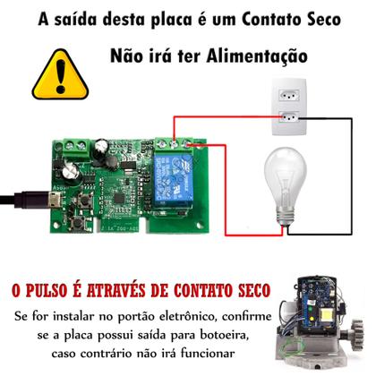 Imagem de Relé Contato Seco Wifi Pulso 1ch c/ Case Portão Garagem Fechadura 12v Ewelink Automação Alexa Sonoff