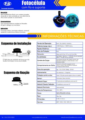 Imagem de Relê Fotocélula fio com base Bivolt 1000W - PW