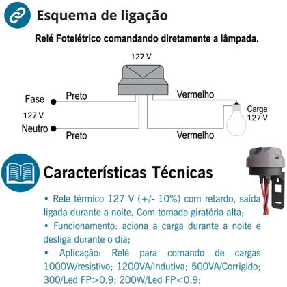 Imagem de Rele Fotocontrolador Fotocelula Fotoeletrico 110v 127V