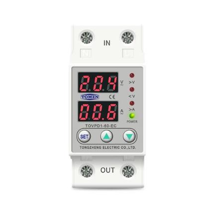 Imagem de Rele Protetor Sobre e Sub Tensão e Corrente 220V/60A TOVPD1-63-EC - Tomzn