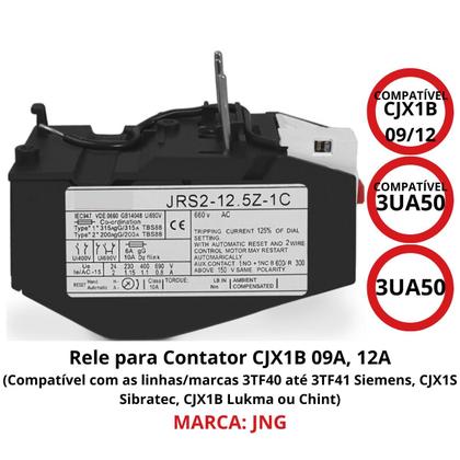 Imagem de RELE TERMICO JRS2 12,5Z 10~14,5A PARA CJX1 09A 12A 16A semelhante SIEMENS 3UA50 LINHA 3TF40 41 OU TF42