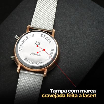 Imagem de relogio aço led silicone + relogio feminino digital dourado casual pulseira ajustavel social rose