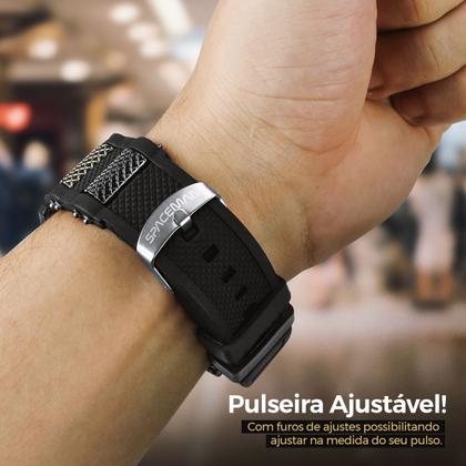 Imagem de Relogio aço masculino + pulseira + cordao crucifixo + caixa social qualidade premium presente prata