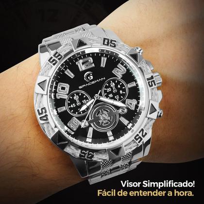 Imagem de Relogio Aço Prata + Oculos Sol + Pulseira + Cordão Religioso