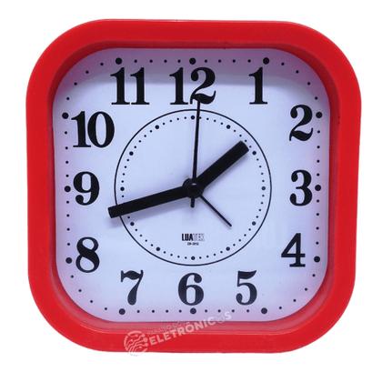 Imagem de Relógio Analógico Com Despertador Formato Quadrado Ideal Para Casa ZB2012