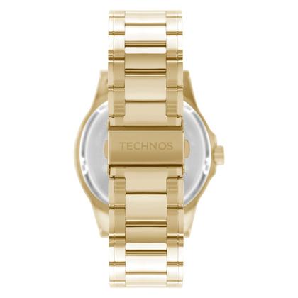 Imagem de Relógio Analógico Masculino Dourado e Preto com Caixa e Pulseira de Aço Inoxidável à Prova D Água Luxo Technos