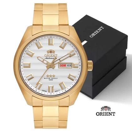 Imagem de Relógio Automático Orient Dourado Fundo Prateado 469GP076 S1KX
