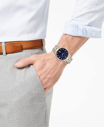 Relógio Bulova Classic de dois tons de aço inoxidável 98D130 masculino ...