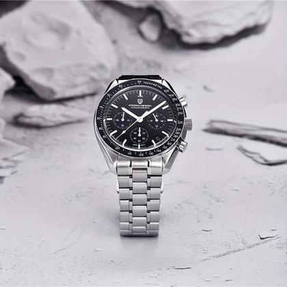 Imagem de Relógio, Caixa de Aço Inoxidável com Movimento Japonês VK63, Dial Redondo, Pulseira Dupla