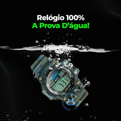 Imagem de relogio camuflado infantil digital prova dagua silicone data menino resistente qualidade premium