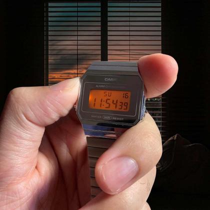 Imagem de Relógio Casio A700WEV-7A Digital Cromado Pulseira Aço Inox Estilo Vintage Luz LED Cronômetro