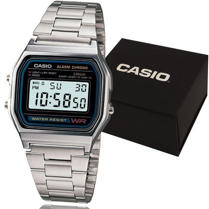 Imagem de Relógio Casio Digital Vintage Prata Prova D'água com 1 ano de garantia