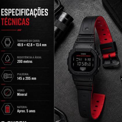 Imagem de Relógio casio g-shock masculino digital dw-5600uhr-1dr