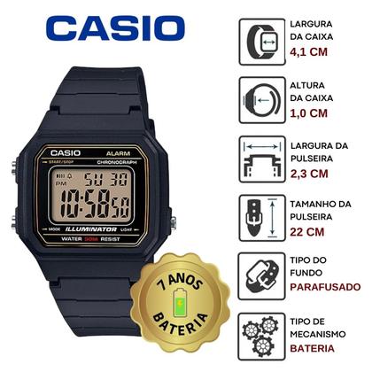 Relógio Casio Masculino Digital Quadrado Prova Dagua 50 Metros