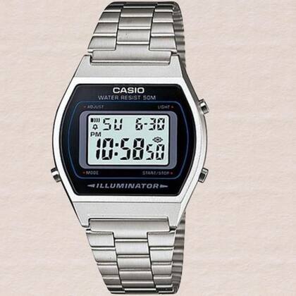 Imagem de Relógio Casio Masculino Feminino Unissex Digital Resistente Água Cronômetro Calendário Alarme Casual Prata B640WD-1AVDF
